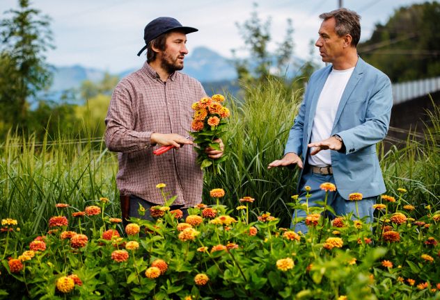 Blumen Kopf und Firmament  